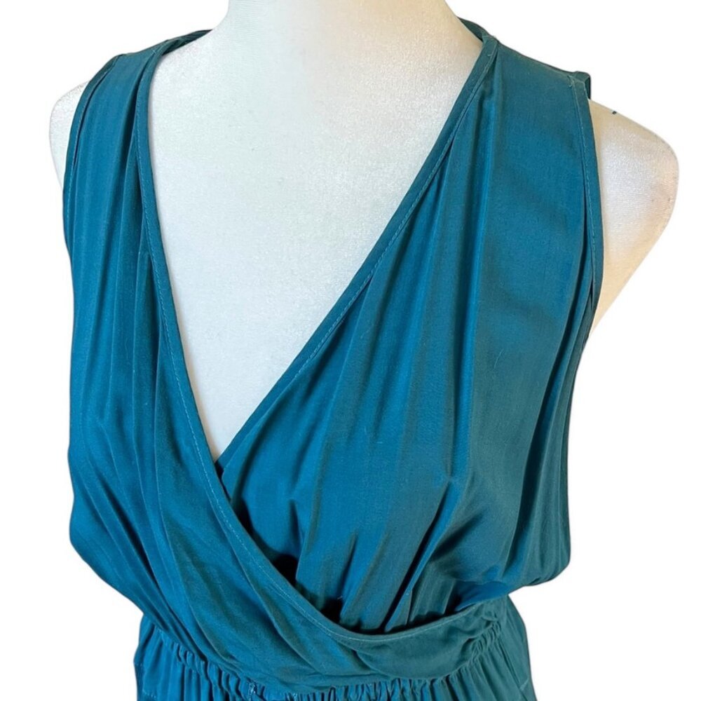 Splendid Faux Wrap V Neck Floor Length Romantic Flattering Waist Dress Resort - Picture 7 of 11